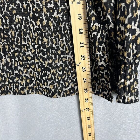 Kobi Halperin Top Size Medium Leopard Print Long Sleeve Smocked Cuff Oversized - Picture 9 of 12